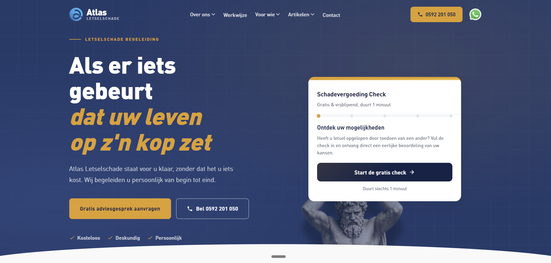 Atlas Letselschade website preview